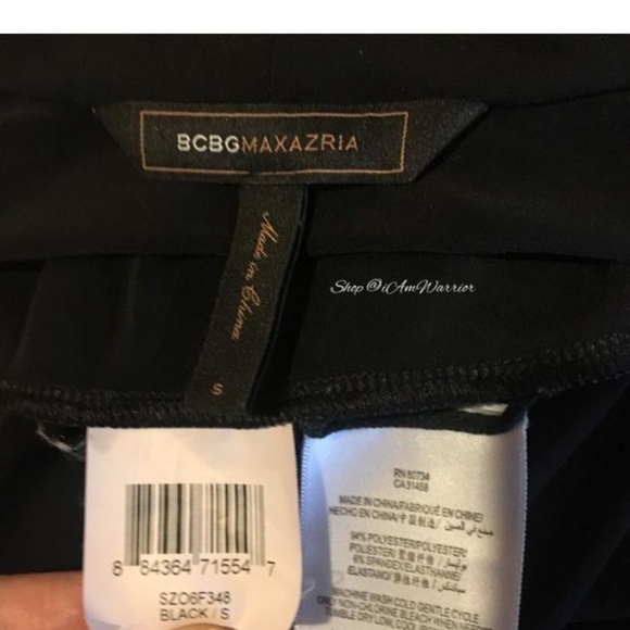 BCBGMaxAzria black matte stretch jersey dress *shop@iamwarrior - Picture 8 of 9